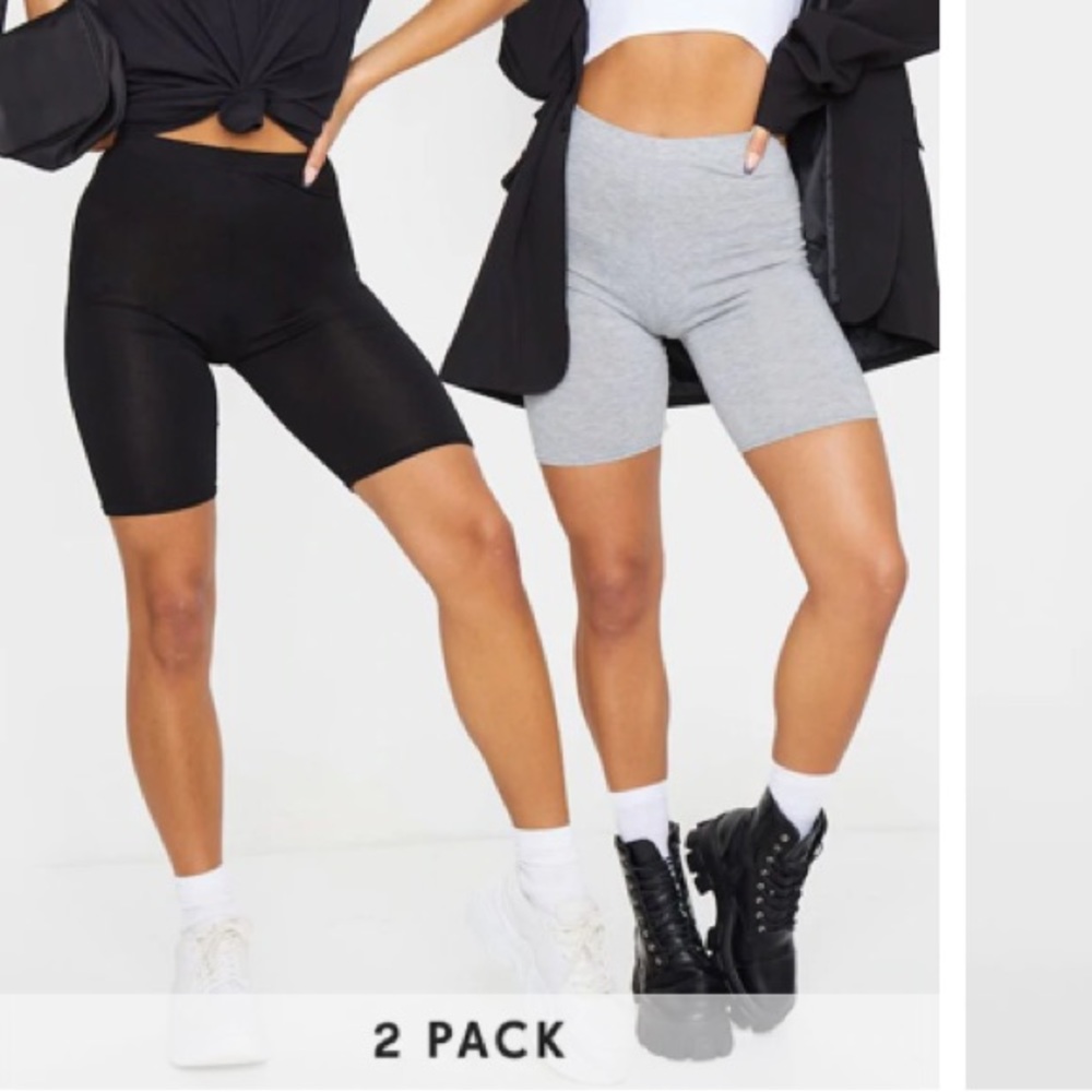 PrettyLittleThing Black and Grey Basic Cycle Short